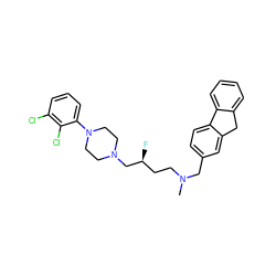 CN(CC[C@H](F)CN1CCN(c2cccc(Cl)c2Cl)CC1)Cc1ccc2c(c1)Cc1ccccc1-2 ZINC000071330137