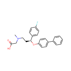 CN(CC[C@H](Oc1ccc(-c2ccccc2)cc1)c1ccc(F)cc1)CC(=O)O ZINC000002548486