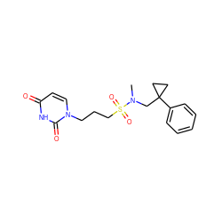 CN(CC1(c2ccccc2)CC1)S(=O)(=O)CCCn1ccc(=O)[nH]c1=O ZINC000116098121