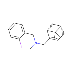 CN(CC1=CC[C@H]2C[C@@H]1C2(C)C)Cc1ccccc1I ZINC000095561301