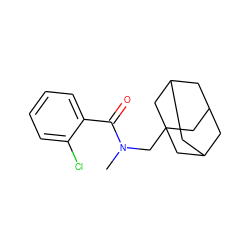 CN(CC12CC3CC(CC(C3)C1)C2)C(=O)c1ccccc1Cl ZINC000013587520