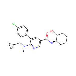 CN(CC1CC1)c1ncc(C(=O)N[C@@H]2CCCC[C@H]2O)cc1-c1ccc(Cl)cc1 ZINC000036520595