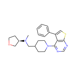 CN(CC1CCN(c2ncnc3scc(-c4ccccc4)c23)CC1)[C@@H]1CCOC1 ZINC000146470268