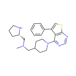 CN(CC1CCN(c2ncnc3scc(-c4ccccc4)c23)CC1)C[C@@H]1CCCN1 ZINC000146495021