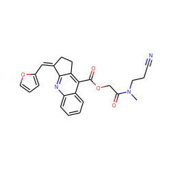 CN(CCC#N)C(=O)COC(=O)c1c2c(nc3ccccc13)/C(=C\c1ccco1)CC2 ZINC000033467759