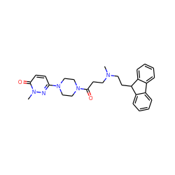 CN(CCC(=O)N1CCN(c2ccc(=O)n(C)n2)CC1)CCC1c2ccccc2-c2ccccc21 ZINC000045506054