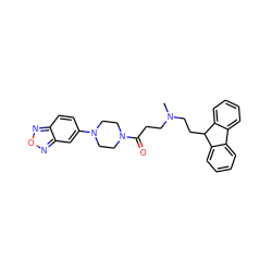 CN(CCC(=O)N1CCN(c2ccc3nonc3c2)CC1)CCC1c2ccccc2-c2ccccc21 ZINC000040423455