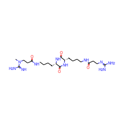 CN(CCC(=O)NCCCC[C@@H]1NC(=O)[C@H](CCCCNC(=O)CCN=C(N)N)NC1=O)C(=N)N ZINC000028336450