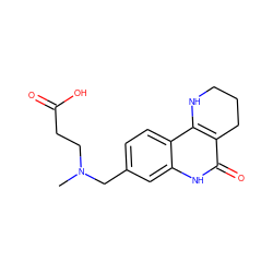 CN(CCC(=O)O)Cc1ccc2c3c(c(=O)[nH]c2c1)CCCN3 ZINC000118734444