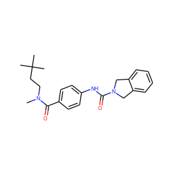 CN(CCC(C)(C)C)C(=O)c1ccc(NC(=O)N2Cc3ccccc3C2)cc1 ZINC001772652491