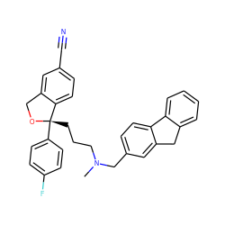 CN(CCC[C@@]1(c2ccc(F)cc2)OCc2cc(C#N)ccc21)Cc1ccc2c(c1)Cc1ccccc1-2 ZINC000103244772