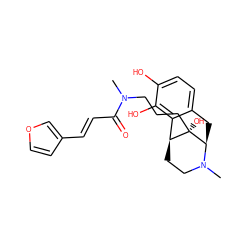 CN(CCC[C@]1(O)[C@H]2CCN(C)[C@@H]1Cc1ccc(O)c(O)c12)C(=O)/C=C/c1ccoc1 ZINC000095593119