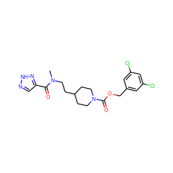 CN(CCC1CCN(C(=O)OCc2cc(Cl)cc(Cl)c2)CC1)C(=O)c1cn[nH]n1 ZINC000217883282