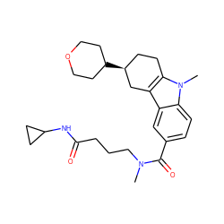 CN(CCCC(=O)NC1CC1)C(=O)c1ccc2c(c1)c1c(n2C)CC[C@H](C2CCOCC2)C1 ZINC000059050420