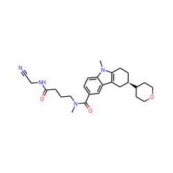 CN(CCCC(=O)NCC#N)C(=O)c1ccc2c(c1)c1c(n2C)CC[C@@H](C2CCOCC2)C1 ZINC000084757625