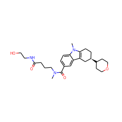 CN(CCCC(=O)NCCO)C(=O)c1ccc2c(c1)c1c(n2C)CC[C@@H](C2CCOCC2)C1 ZINC000059047988