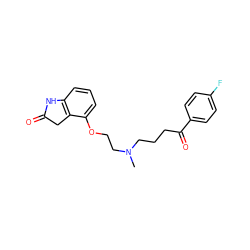 CN(CCCC(=O)c1ccc(F)cc1)CCOc1cccc2c1CC(=O)N2 ZINC000026158976