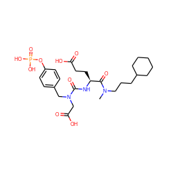 CN(CCCC1CCCCC1)C(=O)[C@H](CCC(=O)O)NC(=O)N(CC(=O)O)Cc1ccc(OP(=O)(O)O)cc1 ZINC000014880066