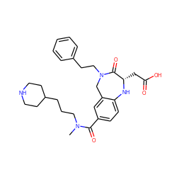 CN(CCCC1CCNCC1)C(=O)c1ccc2c(c1)CN(CCc1ccccc1)C(=O)[C@H](CC(=O)O)N2 ZINC000013760500