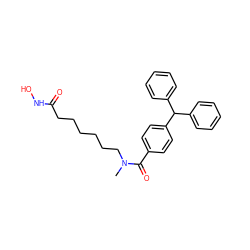 CN(CCCCCCC(=O)NO)C(=O)c1ccc(C(c2ccccc2)c2ccccc2)cc1 ZINC000118351998