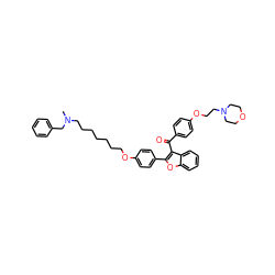 CN(CCCCCCCOc1ccc(-c2oc3ccccc3c2C(=O)c2ccc(OCCN3CCOCC3)cc2)cc1)Cc1ccccc1 ZINC000095572570