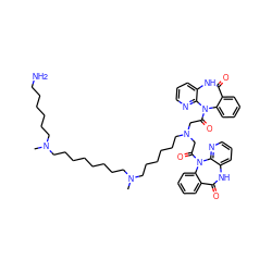 CN(CCCCCCN)CCCCCCCCN(C)CCCCCCN(CC(=O)N1c2ccccc2C(=O)Nc2cccnc21)CC(=O)N1c2ccccc2C(=O)Nc2cccnc21 ZINC000150547251