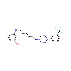 CN(CCCCCCN1CCN(c2cccc(C(F)(F)F)c2)CC1)c1cccc(O)c1 ZINC000169326015