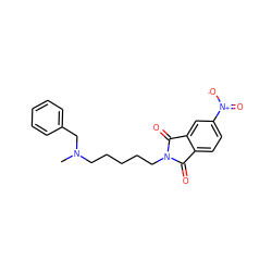 CN(CCCCCN1C(=O)c2ccc([N+](=O)[O-])cc2C1=O)Cc1ccccc1 ZINC000013738604