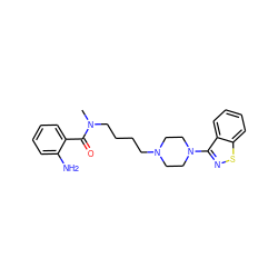 CN(CCCCN1CCN(c2nsc3ccccc23)CC1)C(=O)c1ccccc1N ZINC000013747157