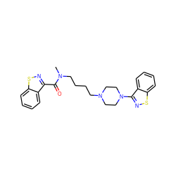 CN(CCCCN1CCN(c2nsc3ccccc23)CC1)C(=O)c1nsc2ccccc12 ZINC000003804600