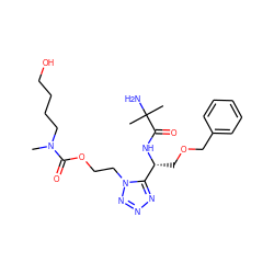 CN(CCCCO)C(=O)OCCn1nnnc1[C@@H](COCc1ccccc1)NC(=O)C(C)(C)N ZINC000014977493