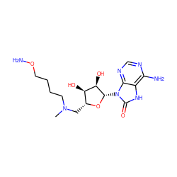 CN(CCCCON)C[C@H]1O[C@@H](n2c(=O)[nH]c3c(N)ncnc32)[C@H](O)[C@@H]1O ZINC000040873027