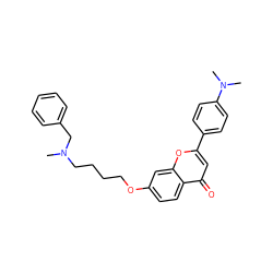 CN(CCCCOc1ccc2c(=O)cc(-c3ccc(N(C)C)cc3)oc2c1)Cc1ccccc1 ZINC000103240573