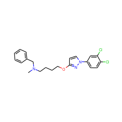 CN(CCCCOc1ccn(-c2ccc(Cl)c(Cl)c2)n1)Cc1ccccc1 ZINC000095555957