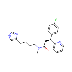 CN(CCCCc1c[nH]cn1)C(=O)C[C@@H](c1ccc(Cl)cc1)c1ccccn1 ZINC000013490230