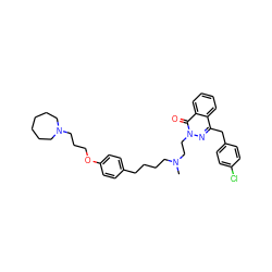 CN(CCCCc1ccc(OCCCN2CCCCCC2)cc1)CCn1nc(Cc2ccc(Cl)cc2)c2ccccc2c1=O ZINC000071318496