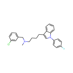 CN(CCCCc1cn(-c2ccc(F)cc2)c2ccccc12)Cc1cccc(Cl)c1 ZINC000040952058