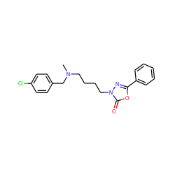 CN(CCCCn1nc(-c2ccccc2)oc1=O)Cc1ccc(Cl)cc1 ZINC001772623102