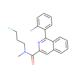 CN(CCCF)C(=O)c1cc2ccccc2c(-c2ccccc2I)n1 ZINC000034752892