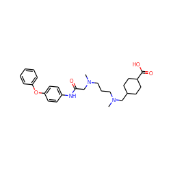 CN(CCCN(C)CC1CCC(C(=O)O)CC1)CC(=O)Nc1ccc(Oc2ccccc2)cc1 ZINC000040934683