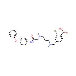 CN(CCCN(C)Cc1ccc(C(=O)O)c(Br)c1)CC(=O)Nc1ccc(Oc2ccccc2)cc1 ZINC000044431306