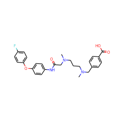 CN(CCCN(C)Cc1ccc(C(=O)O)cc1)CC(=O)Nc1ccc(Oc2ccc(F)cc2)cc1 ZINC000040933982