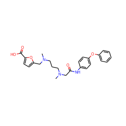 CN(CCCN(C)Cc1ccc(C(=O)O)o1)CC(=O)Nc1ccc(Oc2ccccc2)cc1 ZINC000040934268