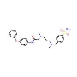 CN(CCCN(C)Cc1ccc(S(N)(=O)=O)cc1)CC(=O)Nc1ccc(Oc2ccccc2)cc1 ZINC000040935354