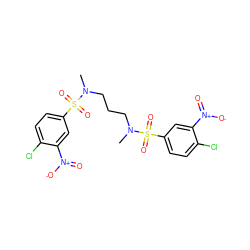 CN(CCCN(C)S(=O)(=O)c1ccc(Cl)c([N+](=O)[O-])c1)S(=O)(=O)c1ccc(Cl)c([N+](=O)[O-])c1 ZINC000029484794