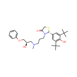 CN(CCCN1C(=O)CS[C@@H]1c1cc(C(C)(C)C)c(O)c(C(C)(C)C)c1)C[C@@H](O)COc1ccccc1 ZINC000013781694