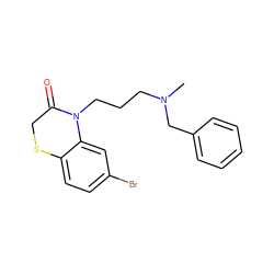 CN(CCCN1C(=O)CSc2ccc(Br)cc21)Cc1ccccc1 ZINC000299859877