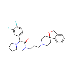 CN(CCCN1CCC2(CC1)OCc1ccccc12)C(=O)[C@@H](c1ccc(F)c(F)c1)N1CCCC1 ZINC000040401445