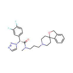 CN(CCCN1CCC2(CC1)OCc1ccccc12)C(=O)[C@@H](c1ccc(F)c(F)c1)n1ccnn1 ZINC000003963242