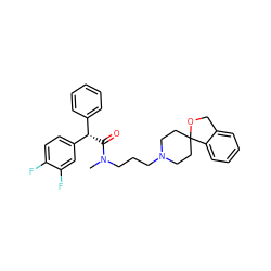 CN(CCCN1CCC2(CC1)OCc1ccccc12)C(=O)[C@@H](c1ccccc1)c1ccc(F)c(F)c1 ZINC000038803668